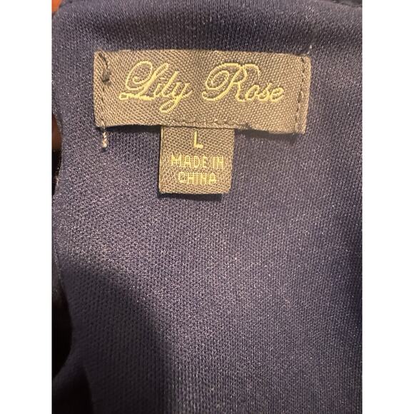 Lily Rose Maxi Dress Women's L Navy Blue Colorful Embroidered Halter Strappy - Picture 6 of 8